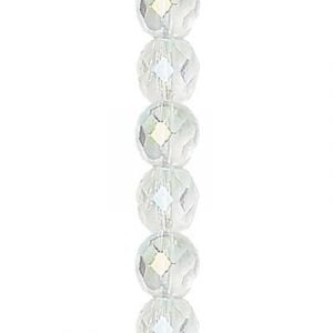 6mm Crystal AB Czech Glass Fire Polished Beads