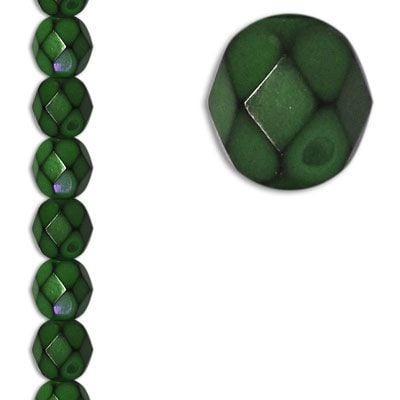 6MM SNAKE OLIVE CZECH Glass Fire Polished Beads