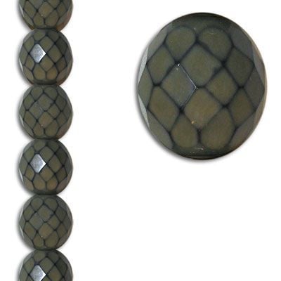 6MM SNAKE TAUPE CZECH Glass Fire Polished Beads