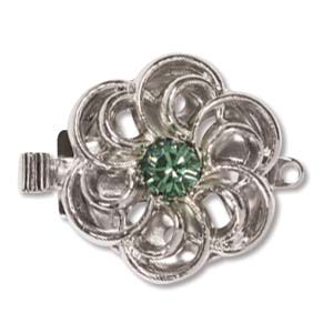 CLSP81SP Elegant Elements 17.5mm Flower Rhodium Finish