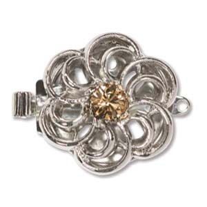 CLSP84SP Elegant Elements 17.5mm Flower Rhodium Finish