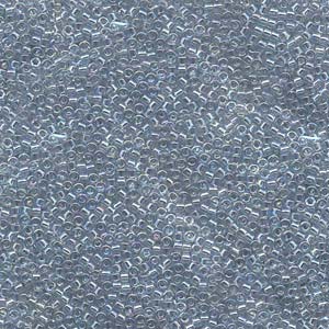 Photo of Transparent Light Blue AB Miyuki Delica Beads 10/0