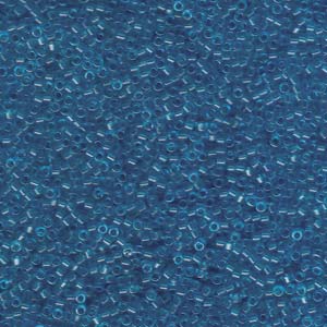 Photo of Dyed Transparent Capri Blue Miyuki Delica Beads 11/0