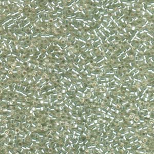 Photo of Silver-Lined Pale Moss Green Miyuki Delica Beads 11/0