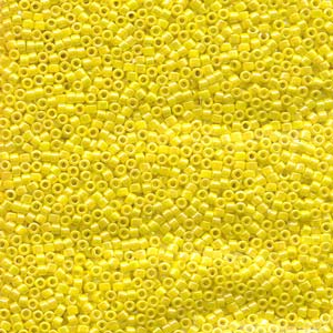 Photo of Opaque Yellow AB Miyuki Delica Beads 10/0