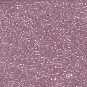 Photo of Pearl Lined Transparent Pink AB Miyuki Delica Beads 11/0