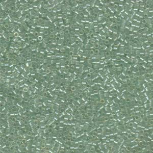 Photo of Pearl Lined Transparent Pale Green Mist Miyuki Delica Beads 11/0