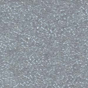 Photo of Pearl Lined Transparent Pale Gray AB Miyuki Delica Beads 11/0