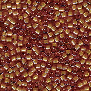Photo of Beige Lined Topaz AB Miyuki Delica Beads 11/0