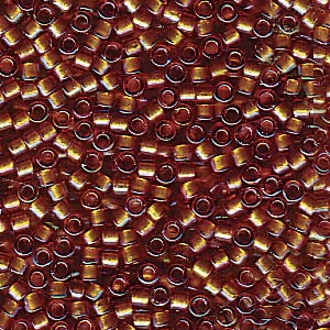 Photo of Sparkling Beige Lined Dark Topaz AB Miyuki Delica Beads 11/0