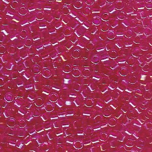 Photo of Hot Pink Lined Crystal AB Miyuki Delica Beads 11/0
