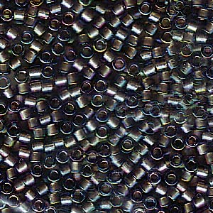 Photo of Sparkling Beige Lined Gray AB Miyuki Delica Beads 11/0