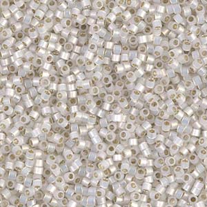 Photo of Gilt Lined White Opal Miyuki Delica Beads 10/0