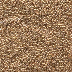 Photo of Galvanized Yellow Gold Dyed Miyuki Delica Beads 10/0