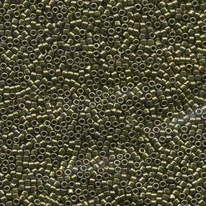 Photo of Nickle Plated Dyed Olive Miyuki Delica Beads 11/0