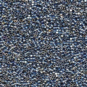 Photo of Palladium Silver Blue Gold Iris Miyuki Delica Beads 11/0