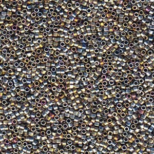 Photo of Palladium Silver Gold Iris Miyuki Delica Beads 11/0