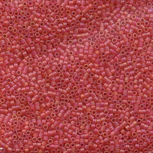 Photo of Matte Light Red AB Miyuki Delica Beads 10/0