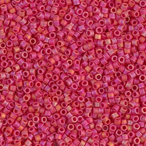 Photo of Matte Opaque Maroon AB Miyuki Delica Beads 10/0