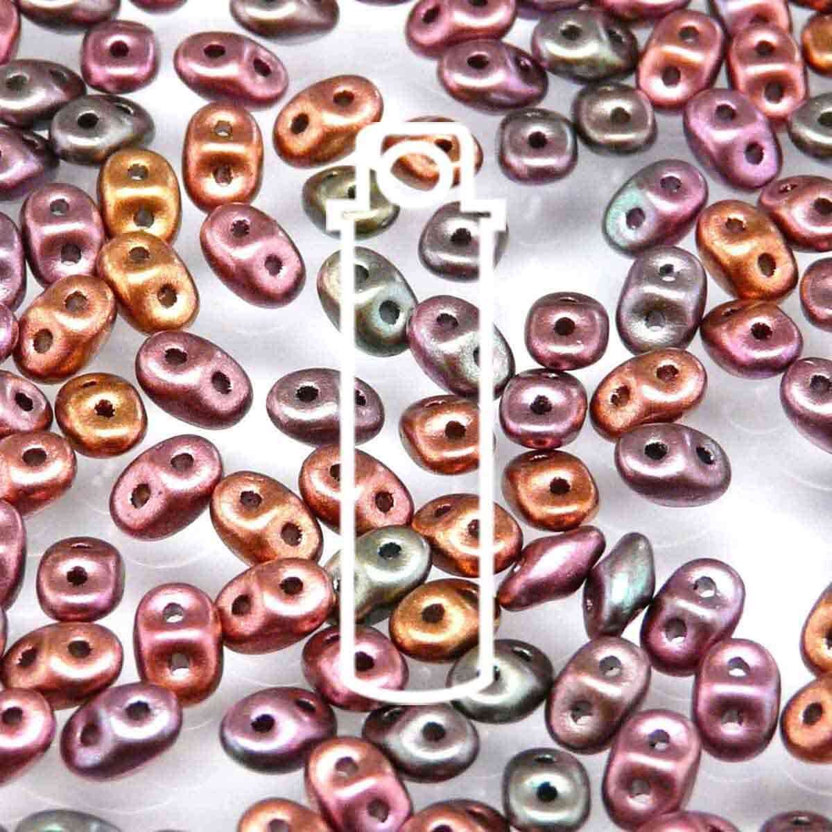 MINIDUO 2X4MM CRYSTAL ORANGE RAINBOW