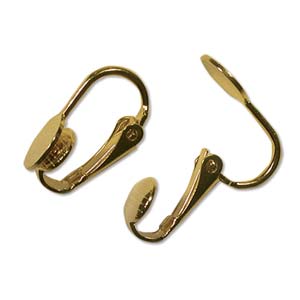 EAR CLIP W/ 7MM DISC GOLD PLATE 5 pair