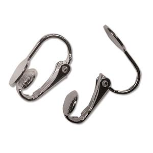 EAR CLIP W/ 7MM DISC SILVER PLATE 5 pair