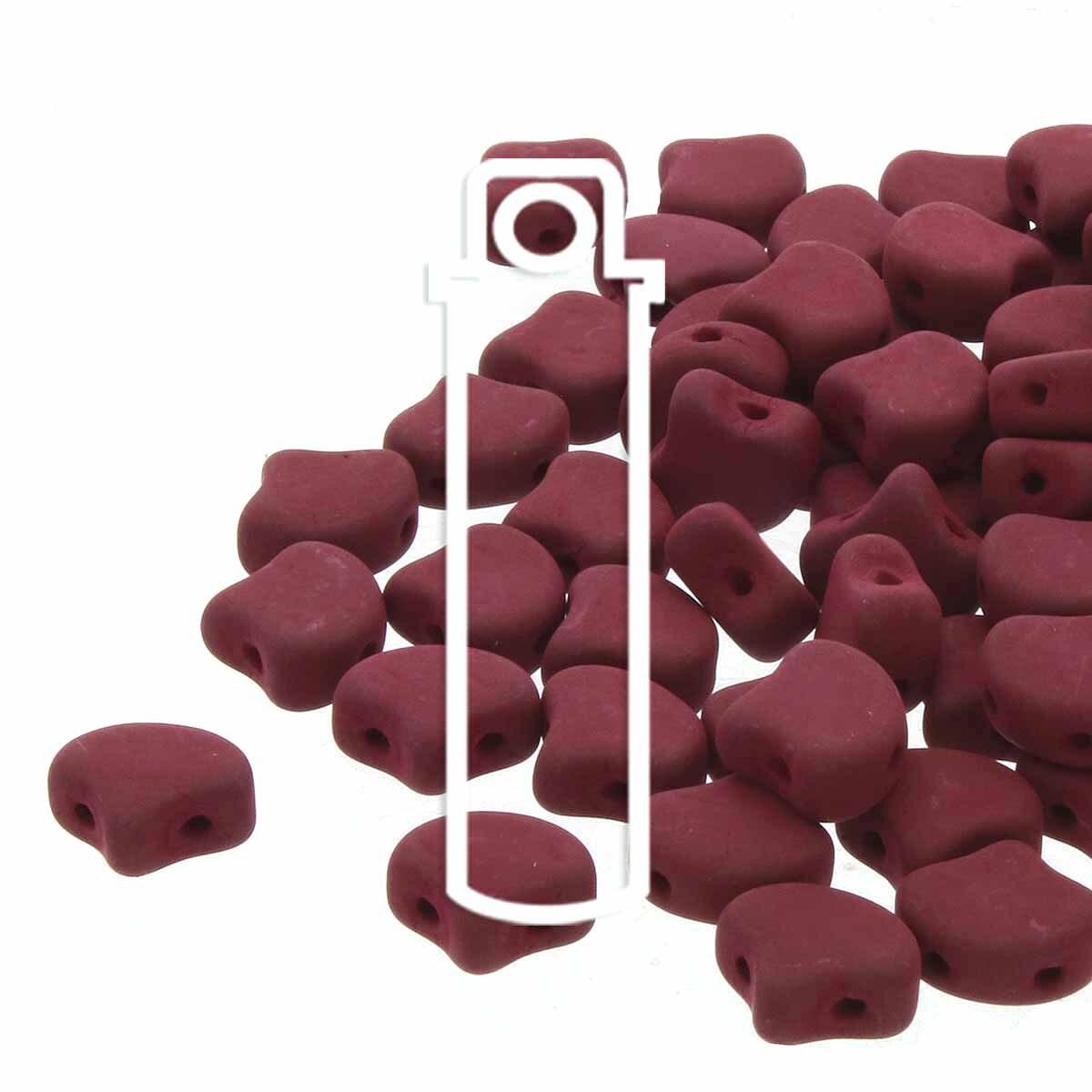 Bondeli Matt Velvet Maroon Ginko Beads