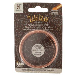 WIRE TARN RESIST MEDIUM TMPR 21G HALF ROUND-NAT COP-7YD/SPL