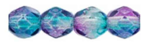 4MM Dual-Coated Pink/Blue Czech Glass Fire Polished Beads