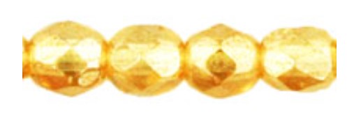 4MM Luster Topaz Czech Glass Fire Polished Beads