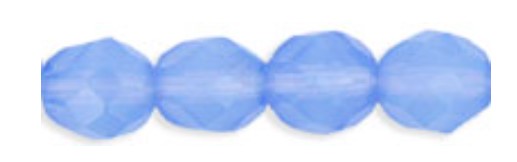 4MM Milky Sapphire Czech Glass Fire Polished Beads