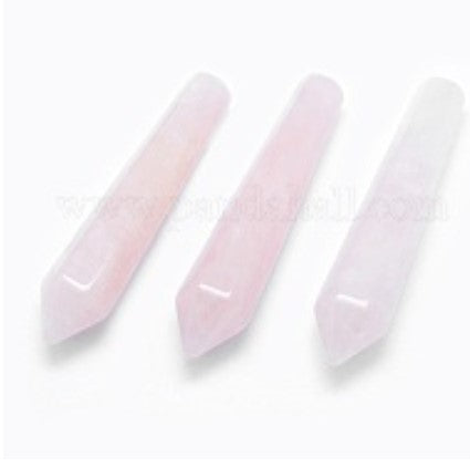 Pointed Bead, Undrilled, Natural Rose Quartz