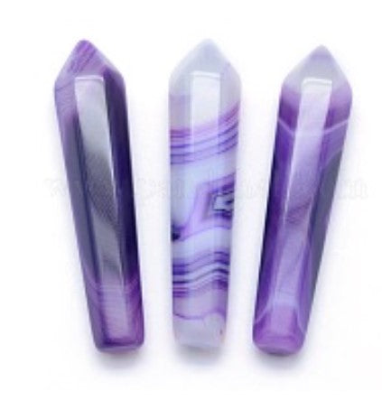 Pointed Bead, Undrilled, Natural Banded Agate