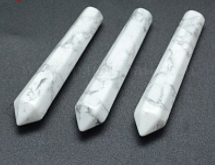 Pointed Bead, Undrilled, Howlite, Long