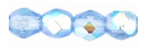 3MM Light Sapphire AB Czech Glass Fire Polished Beads