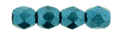 3MM Sat Met Shaded Spruce Czech Glass Fire Polished Beads