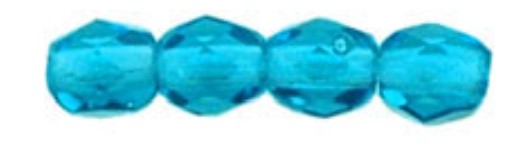 3MM Teal Czech Glass Fire Polished Beads