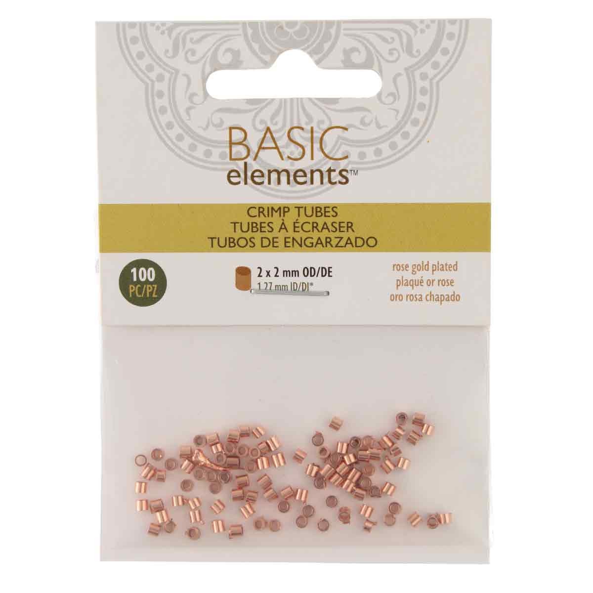 Crimp Tube 2x2MM Rose Gold Plated