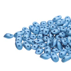 Metal Matte Blue Wave Beads