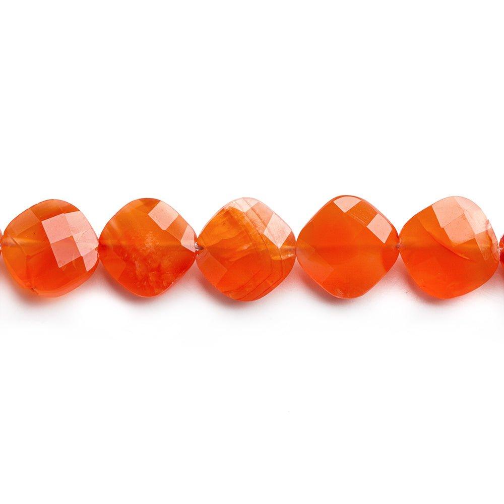 Carnelian Faceted Squares 8 inch 15 beads