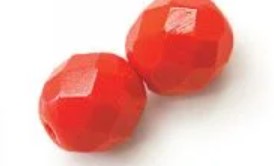 4MM Coral Czech Glass Fire Polished Beads