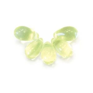 4x6mm Jonquil Side Drill Glass Tear Drops