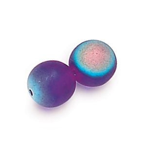 8mm Druk Frosted Cobalt AB