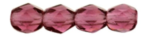 3MM Dk Fuchsia Czech Glass Fire Polished Beads