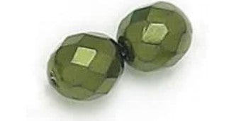 3MM Hunter Green Pearl Fire Polished Beads
