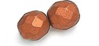 3MM Matte Copper Czech Glass Fire Polished