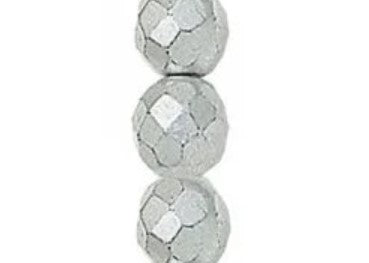 3MM Silver Pearl Fire Polished Beads