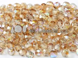 4MM Crystal Brown Rainbow Czech Glass Fire Polished Beads