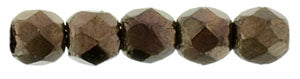 2MM Dk Bronze Czech Glass Fire Polished Beads