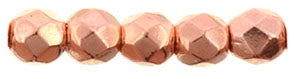 2MM Copper Penny Czech Glass Fire Polished Beads